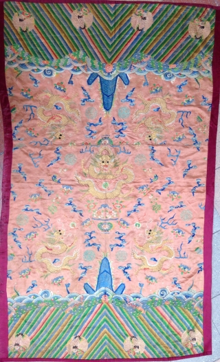 A beautiful Embroidery Panel ,
Silk and metal ,
Probably made from a 19th Robe .
Size :  186x116cm
                