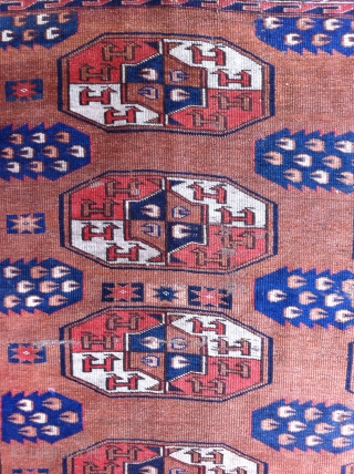 A C gul Main Carpet from CA , 
Circa : Second half of 19th ( ! ? )
Good colors .
Condition : As you see .
Size : 296x188ccm      