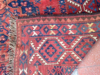 September Sale :
Beautiful Bashir main carpet in a rare square size but condition as you see !
like it as it is …
Some old repairs on but One good Gul from is enough  ...