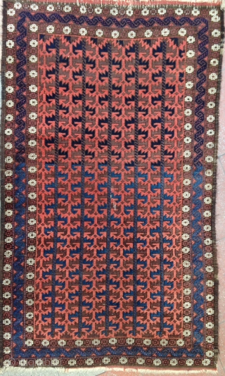 An unusual and lovely Baluch rug ! 
Size : 145x84cm
Circa : 19th.                     