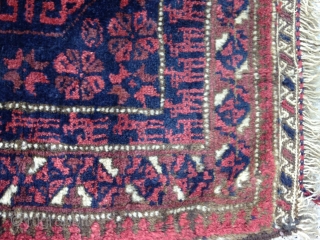 Nice Baluch Poshti ( NE Persian ) with good dyes and pile.
Needs to be washed :)
very good condition.
Circa : End 19th.            