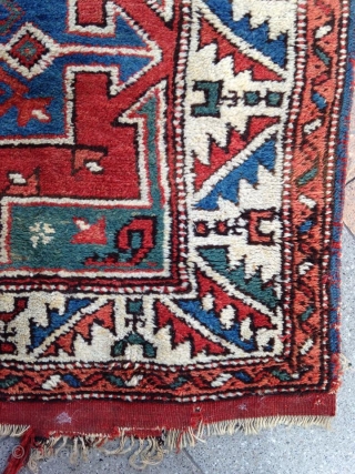 Western Anatolian Rug ( Kozak )  A very good type of that group with green color , good quality and pile !
Condition as you see .
Size : 135x96
Circa : 1850  