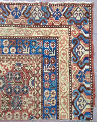 Beautiful type of Rare Kashkar rug ( fragment )
Warp : Cotton , Weft : wool .
Size : 177x150cm
Circa : Second half of 18th.          