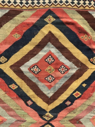 Southpersian Gashgai Kilim
Mid 19th century with condition problems
260x162 cm                        