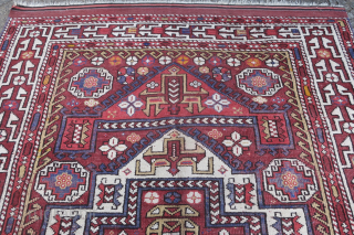 Bergama rug 260 cm x 188 cm early 20th century, very good condition, one corner repaired and one fold-wear repair well blended.           