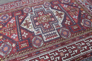 Bergama rug 260 cm x 188 cm early 20th century, very good condition, one corner repaired and one fold-wear repair well blended.           