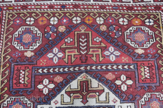 Bergama rug 260 cm x 188 cm early 20th century, very good condition, one corner repaired and one fold-wear repair well blended.           