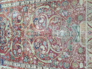 Antique hajji jalili tabriz prayer rug fantastik design signed size 173x133 cm                     