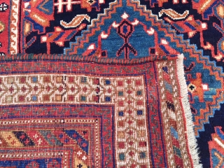 Afshar wool foundation in very good condition circa 1890 
rare size 175x160 cm                    