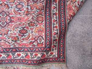 Old Senneh kilim.
vegetable dyes 120 years old.
wool on wool very fine size 200x137.                    