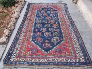 Luri rug vegetable dyes 19th.
there is one hole in corner. but full pile.
size 250x150                   