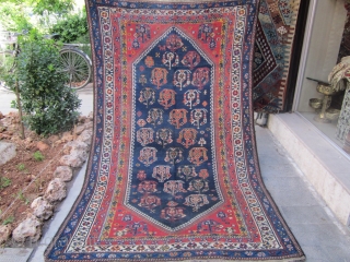Luri rug vegetable dyes 19th.
there is one hole in corner. but full pile.
size 250x150                   