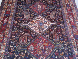 Old Neyriz all vegetable dyes 19th.in very good condition.
in reality more beautiful than the pictures.size 215x160                 