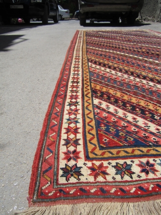 Old Kuchan kurd.150 years old all natural colors and beautiful colors.
very good condition.size 365x152.                   