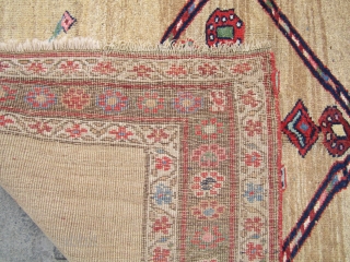 kurdish rug.19th natural colors with camel wool. is a small repair in the end size 230x127                  ...