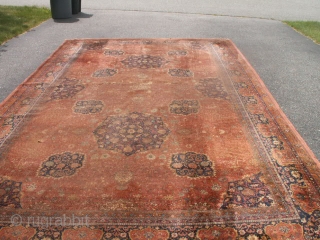 Antique agra oriental rug purchased from the estate of a prominent late writer in NH. It needs lots of work.  It's a palace size  17x9. Some dry spots and more  ...