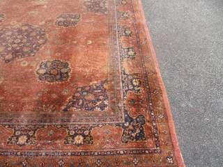 Antique agra oriental rug purchased from the estate of a prominent late writer in NH. It needs lots of work.  It's a palace size  17x9. Some dry spots and more  ...