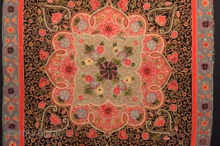 An incredible late 19th century Rasht embroidery. North Persia, 36'' x 36''                     