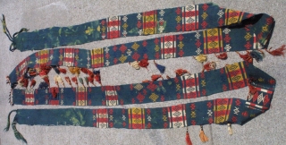 #3882 Lakai Uzbek tent band ( animal trapping ) 19th c.
31/2 x 254 inches.                   