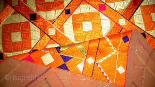 Vintage phulkari from punjab, India. Rare design pattern (DSC01720)                        