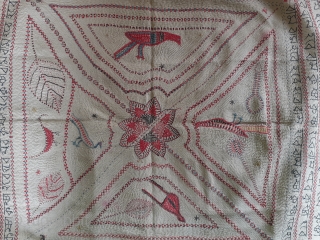 Antique kantha from West Bengal, early 19c,                          