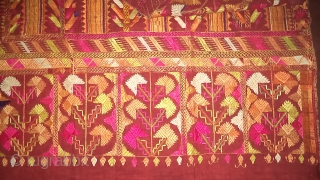 Antique Phulkari from Punjab(india). rare pattern                           