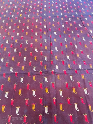 Antique phulkari with unique pattern in indigo colour                         