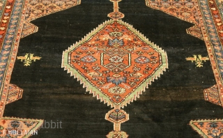 Antique Persian Kurdo Carpet, ca. 1920,

410 × 185 cm (13' 5" × 6' 0"),

Sign/Firma: Knoted by Taji Year 1318 AH ....... (Amal Taji, Sane 1318.....)        