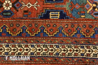 Antique Persian Afshari Rug, ca. 1900
145 × 115 cm (4' 9" × 3' 9")
                   