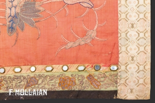 Pair of Antique Chinese Silk Textile, ca. 1890, 
393 × 64 cm (12' 10" × 2' 1")
                