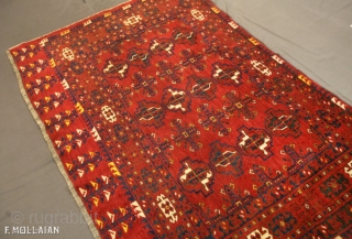 Antique Turkmen Tekke Chuval Rug, ca. 1920

124 × 78 cm (4' 0" × 2' 6")
                  