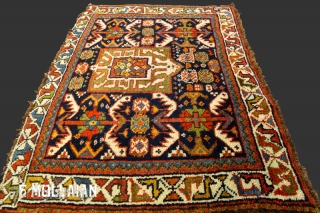Antique Persian Khamse Rug, 1880-1900

69 × 55 cm (2' 3" × 1' 9").
                    