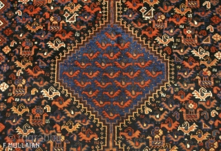 Antique Persian Signed Khamse Rug, ca. 1900
200 × 145 cm (6' 6" × 4' 9")
                  