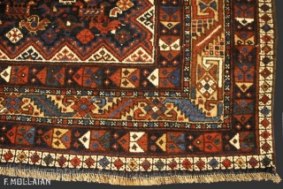 Antique Persian Signed Khamse Rug, ca. 1900
200 × 145 cm (6' 6" × 4' 9")
                  