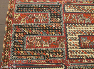 Antique Caucasian Sumak Sileh Runner, ca.1880 | Contact: info@mollaianrugs.com | 337 × 118 cm (11' 0" × 3' 10")              