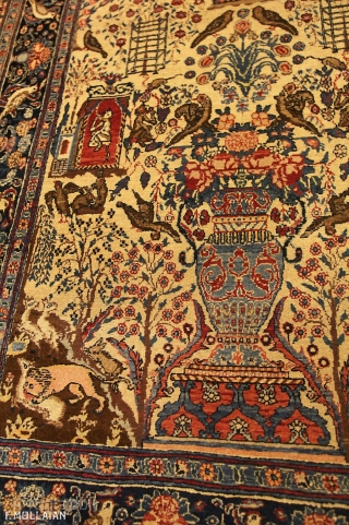 This is an Antique Persian Tehran Rug, ca. 1920
227 × 142 cm (7' 5" × 4' 7")

                