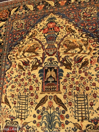 This is an Antique Persian Tehran Rug, ca. 1920
227 × 142 cm (7' 5" × 4' 7")

                