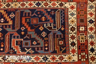 Antique Persian mixed technique Bakhtiari saddle bag, ca. 1880

110 × 97 cm (3' 7" × 3' 2")
                