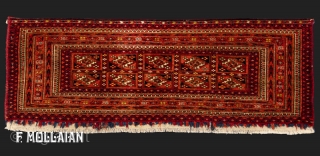 Antique Turkmen Torba Rug, ca. 1900

114 × 40 cm (3' 8" × 1' 3")
                   