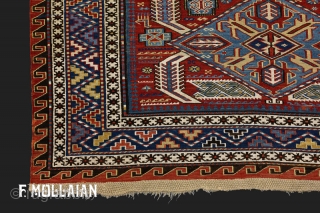 Caucasian Antique Sumak with Red Field , 19th Century

252 × 121 cm (8' 3" × 3' 11")
                