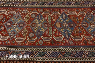 Caucasian Antique Sumak with Red Field , 19th Century

252 × 121 cm (8' 3" × 3' 11")
                