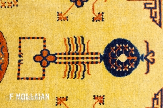 Super Beautiful Antique Khotan (East Turkestan) Stylized Design Rug, ca. 1920,


188 × 120 cm (6' 2" × 3' 11")              