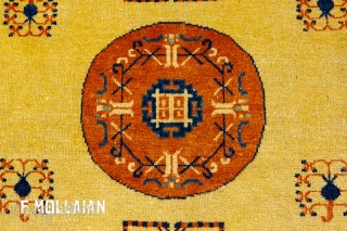 Super Beautiful Antique Khotan (East Turkestan) Stylized Design Rug, ca. 1920,


188 × 120 cm (6' 2" × 3' 11")              