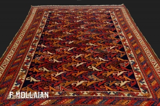Antique Persian Afshari Rug, 1880-1900,

155 × 125 cm (5' 1" × 4' 1")
                    