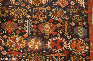 This is Shekarlu rug from the Qashqai tribe in southwest Persia and was woven circa 1880. Shekarlu rugs are one of the most sought after rugs from the Qashqai tribe due to  ...