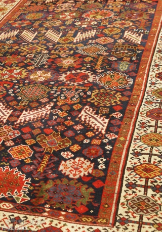 This is Shekarlu rug from the Qashqai tribe in southwest Persia and was woven circa 1880. Shekarlu rugs are one of the most sought after rugs from the Qashqai tribe due to  ...