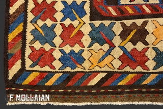 Beautiful Borcialu Antique (Caucasian) Kilim Kalleh, ca. 1890,

435 × 134 cm (14' 3" × 4' 4")                 