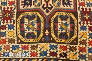 Beautiful Borcialu Antique (Caucasian) Kilim Kalleh, ca. 1890,

435 × 134 cm (14' 3" × 4' 4")                 