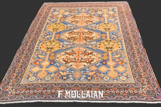 Amazing Tribal Desigh All-Over Antique Persian Afshari Rug, ca. 1950

152 × 128 cm (4' 11" × 4' 2")               