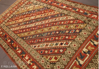 Beautiful Antique Caucasian Kazak Ganja Rug, 1880-1900,
202 × 126 cm (6' 7" × 4' 1")                  